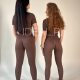 Legginsy prążkowane z efektem push-up - Mokko, L/XL