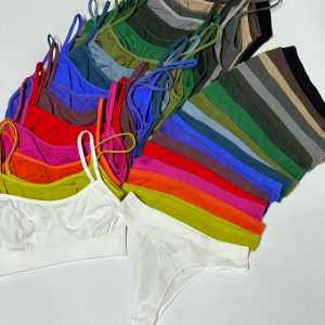 Komplet: Top na cienkich ramiączkach + Majtki stringi